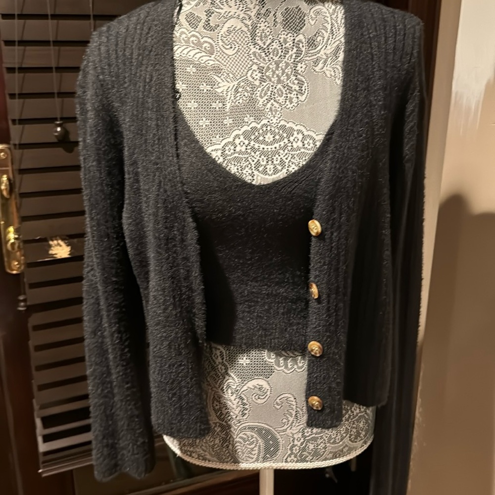 Grey Cardigan and cami  so soft small-medium